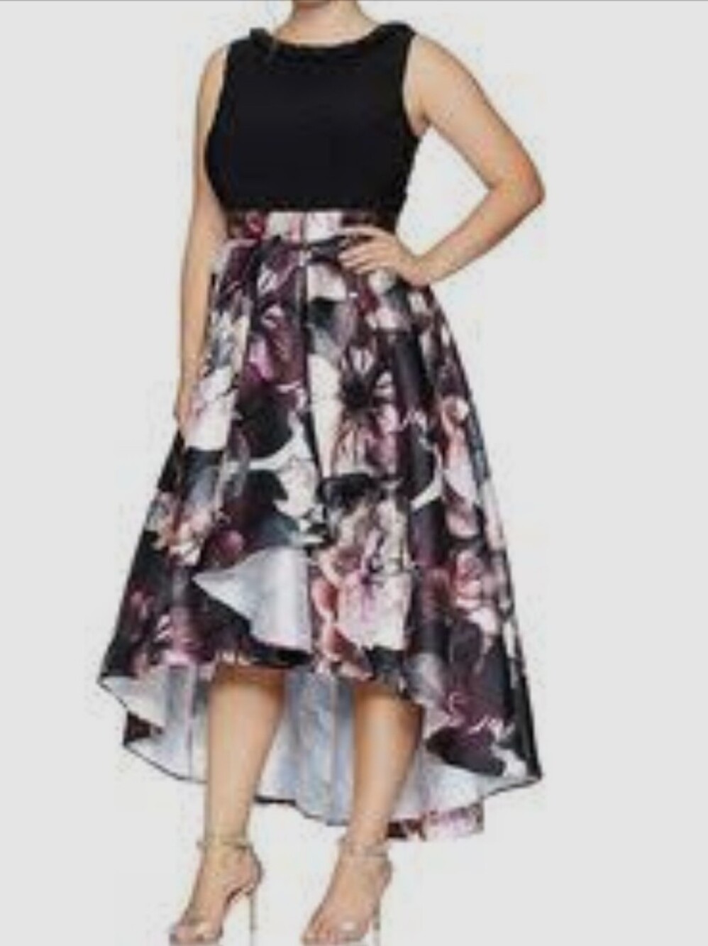 Ignite Evenings Black High-Low Evening Dress